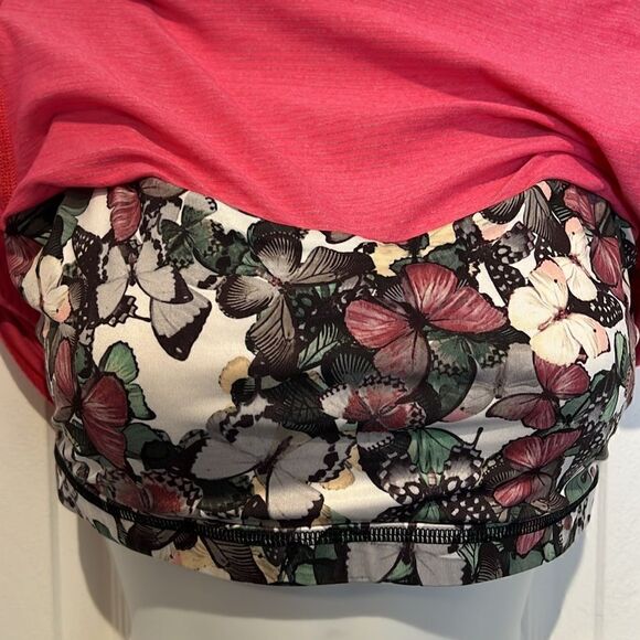 Lululemon Pink Wild Tank‎ Heathered Bon Bon So Fly Butterfly Angel Wing Size 8 - Picture 6 of 11